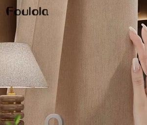 Foulola News: Zasłony z wysokiej klasy lnianej tkaniny z dwustronną warstwą przeciwsłoneczną o wysokości 280 cm / 320 cm — model 2612#