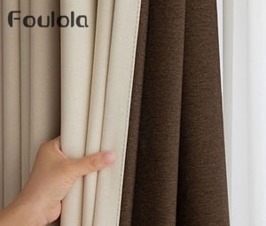 Foulola News: 9921# Zasłona w stylu lnianym z efektem ciemnienia