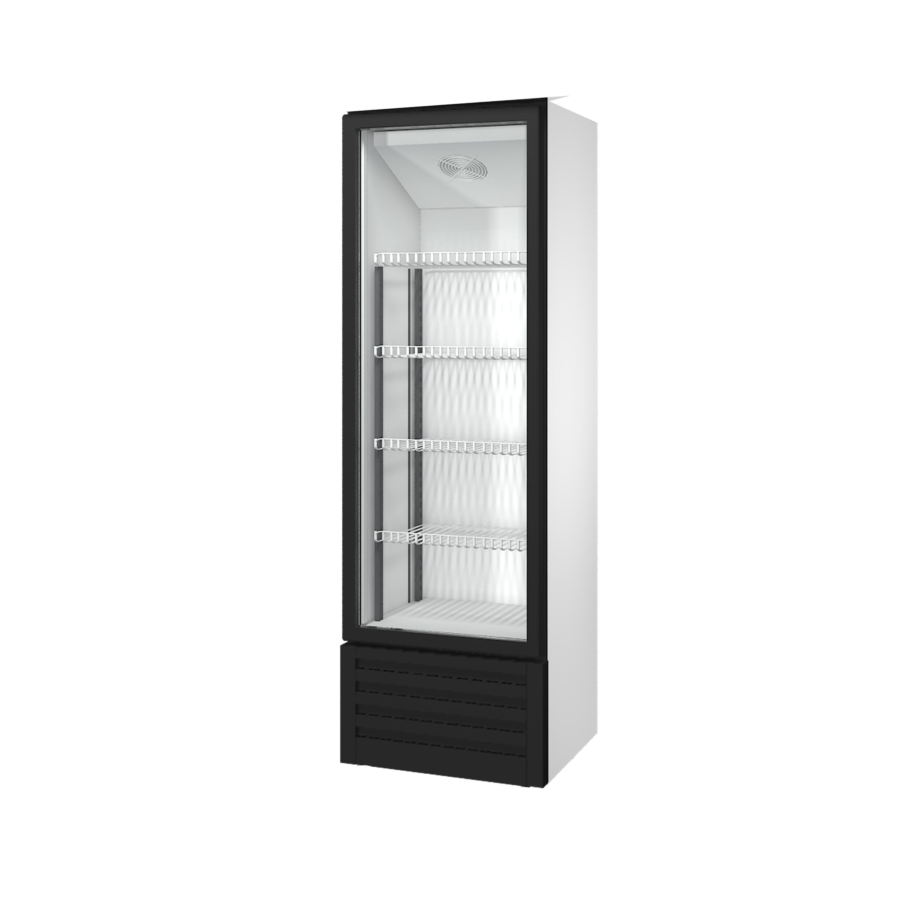 Single glass doors Display Chiller with bottom compressor