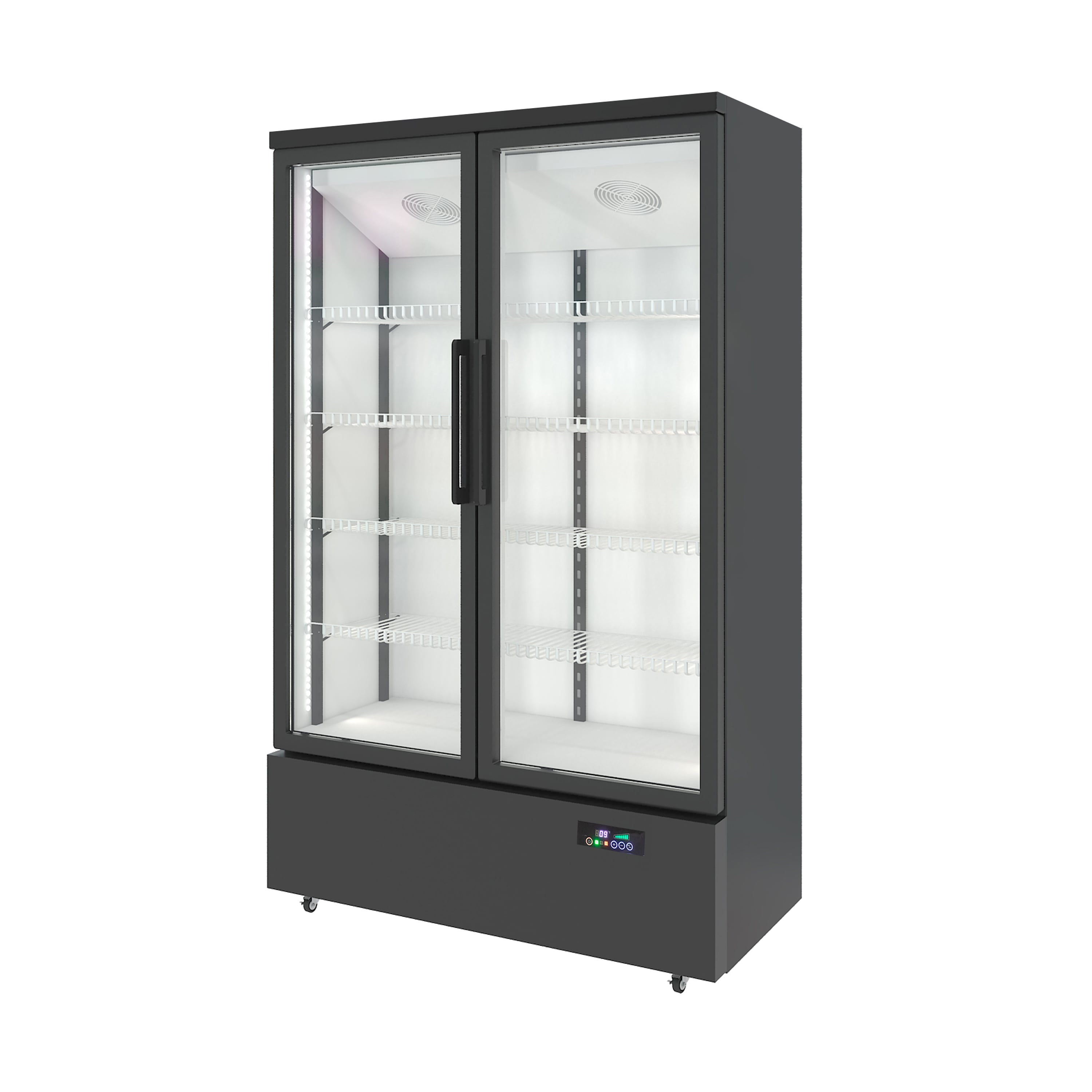 Double glass doors commercial drinks cooler LH-850 with bottom compressor