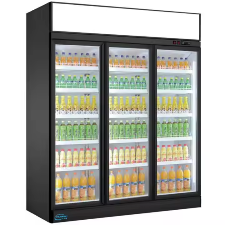 3 Glass doors top compressor Beverage fridge LC-1300