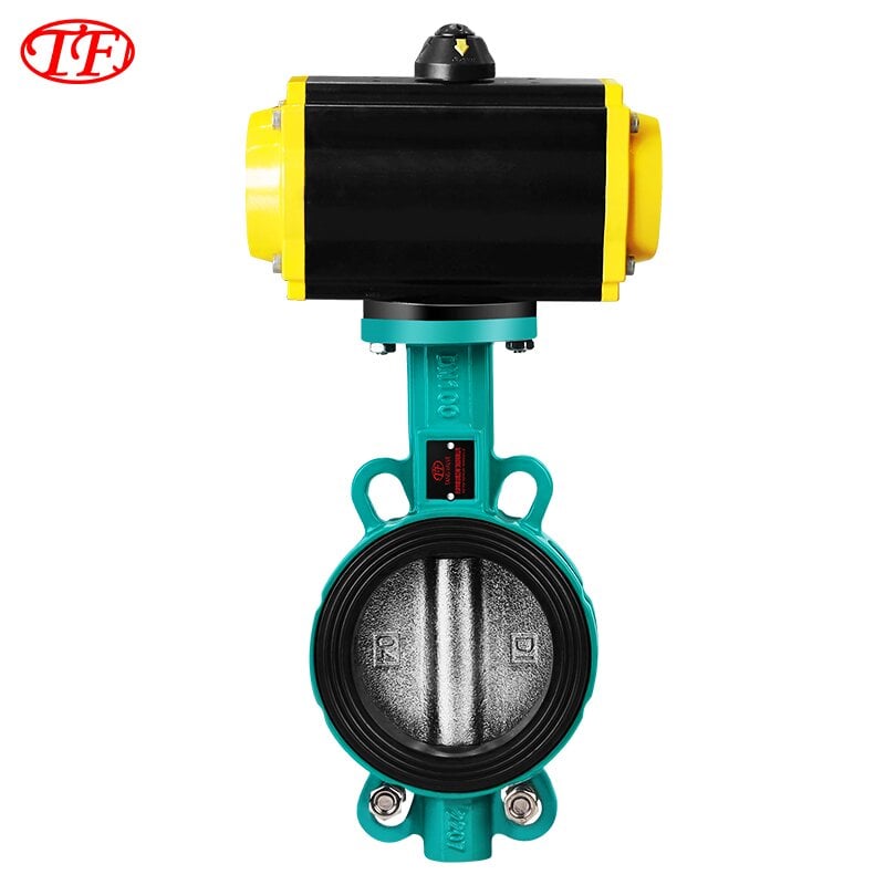 Ductile Iron Pneumatic Wafer Butterfly Valve EMDP Green D671X-16Q