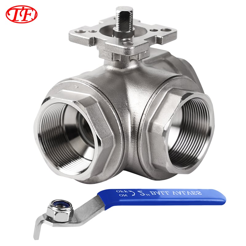 Three-way High-platform Threaded Ball Valve (304 Material)