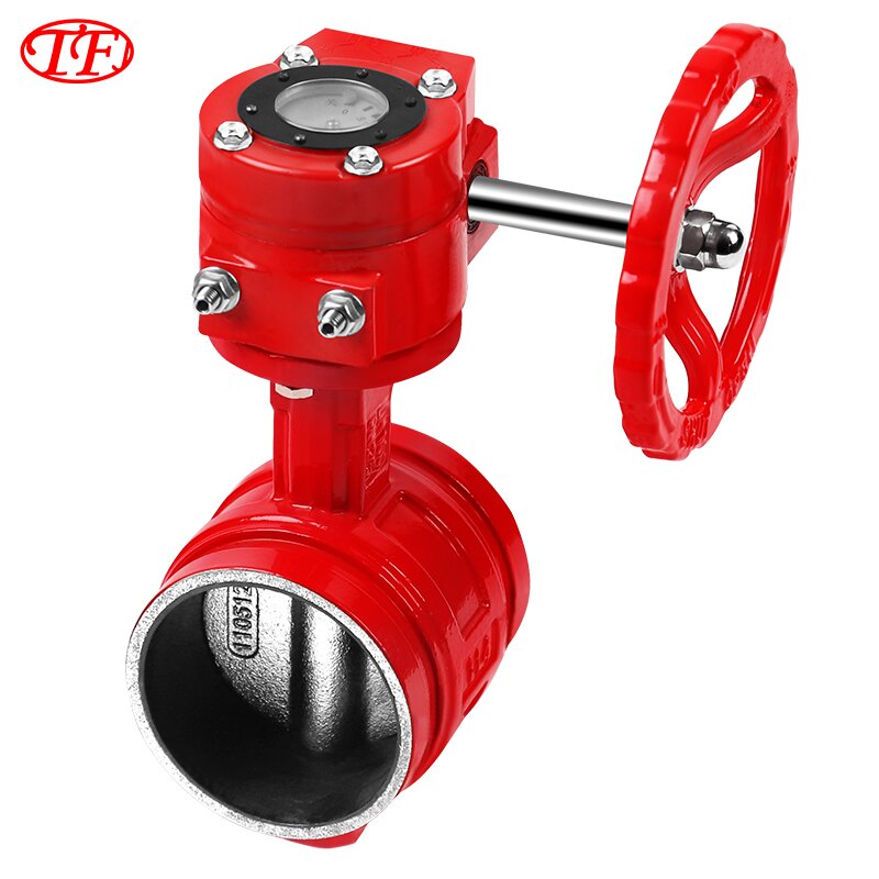Ductile Iron Grooved Signal Worm Gear Butterfly Valve SFD381X-25Q