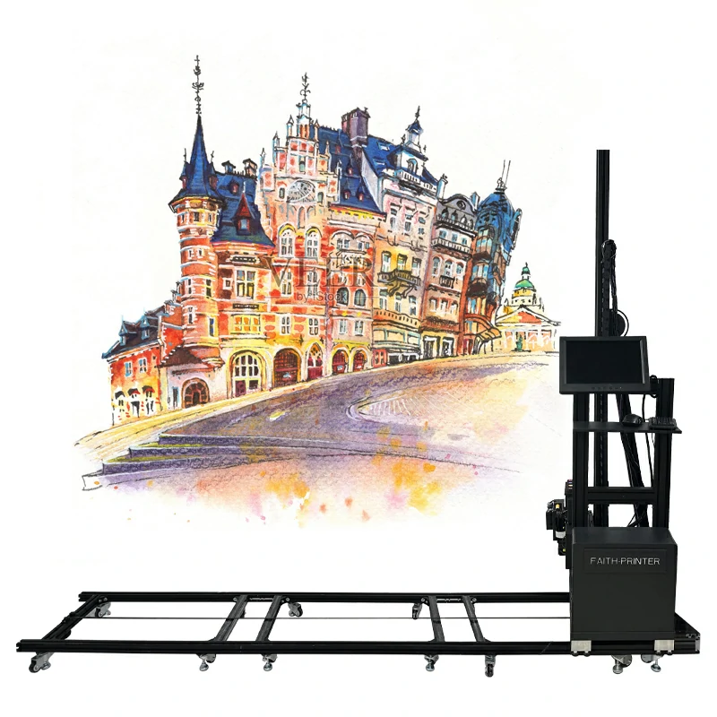 工場最新の3DウォールプリンターDx7プリントヘッド垂直ウォール、屋外広告壁画背景絵画に適しています
