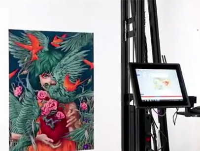 Foto Asli! Printer Dinding Membuat Dinding Eksklusif Di Dalam Ruangan Dengan Efisiensi Maksimal