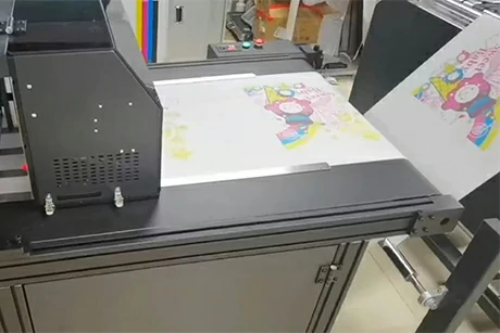 Impresora De Cajas Onduladas De Paso Único Usada Con Máquina De Roll-To-Roll.