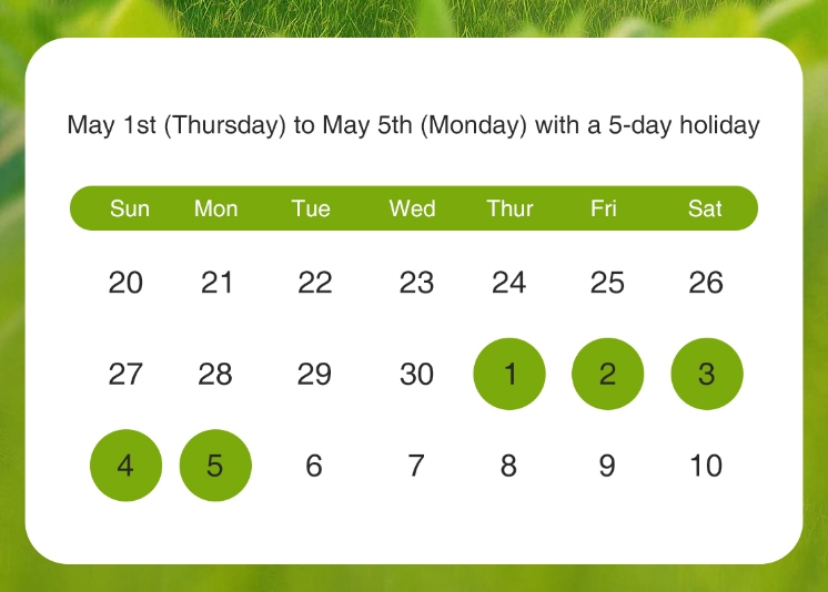 Mededeling over de vakantiearrangementen voor 1 mei