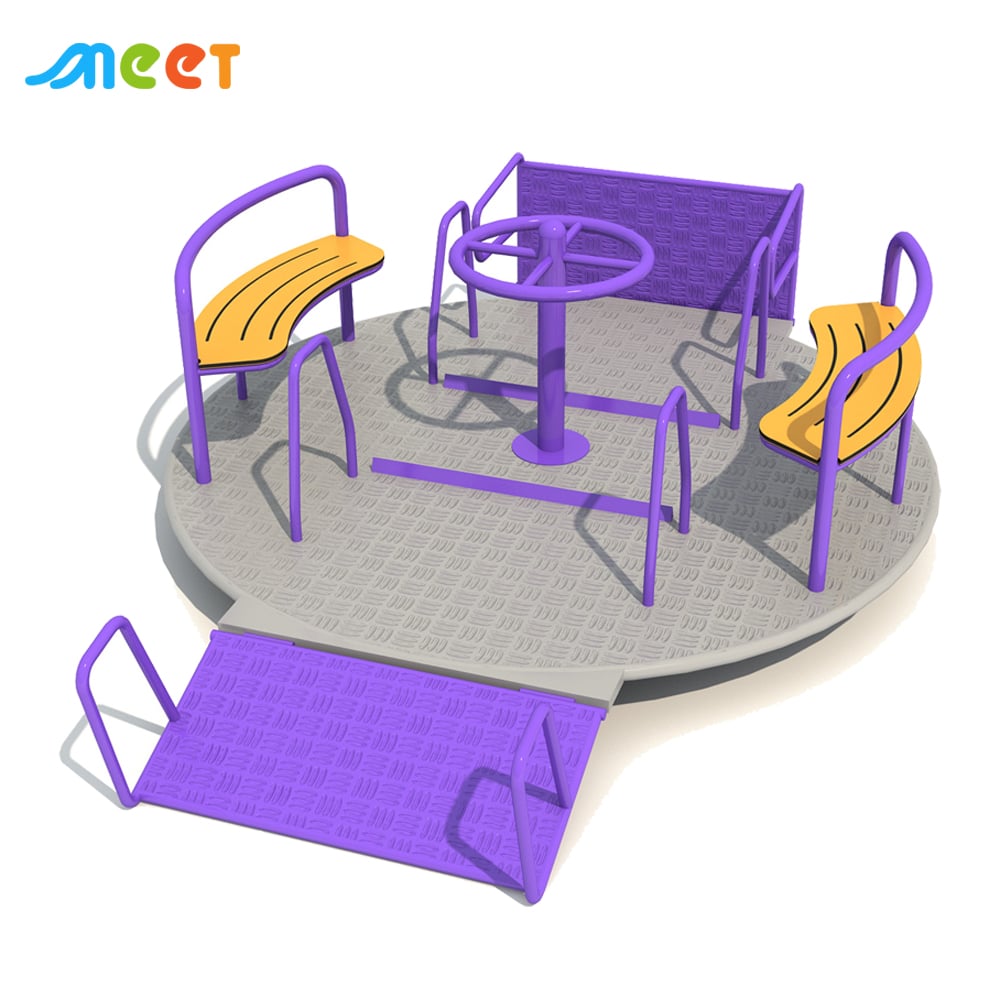 Commercial Inclusive Children Playground Carousel Outdoor Kids Wheelchair Accessible Merry Go Round for Park MT-HCJ009