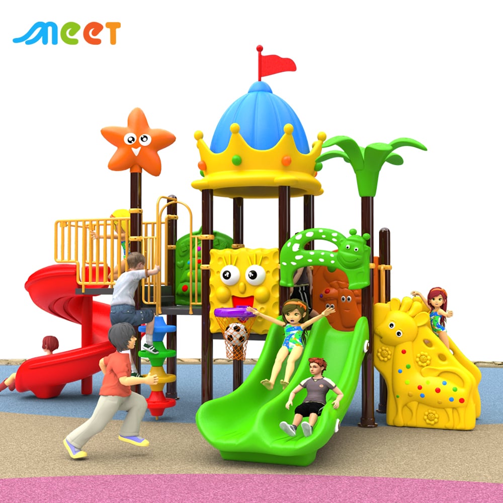 Amusement Park Children Popular Adventure Playground Equipment Play Area Park Plastic Slides Equipment Playground Kid Outdoor Including Steel Plastic Slides Swing Set MT-BRD040