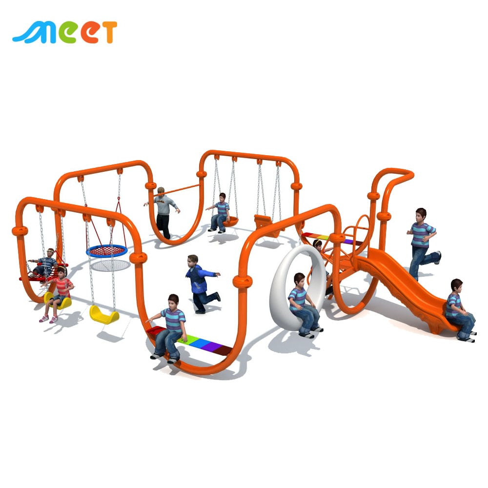 Customized Outdoor Playground Module Loop Swing Frame Children Plastic LLDPE Kindergarten MT-SQQ048