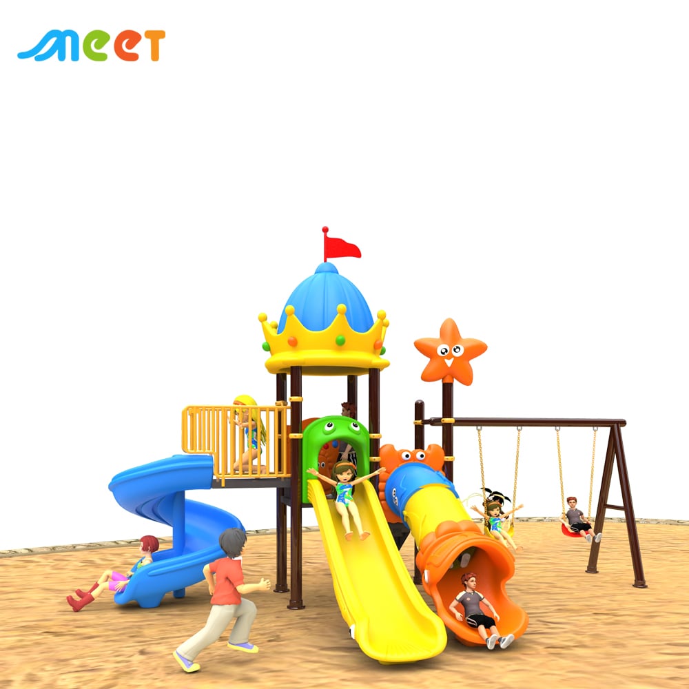 Amusement Park Children Popular Adventure Playground Equipment Play Area Park Plastic Slides Equipment Playground Kid Outdoor Including Steel Plastic Slides Swing Set  MT-BRD019