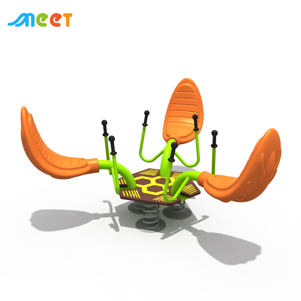 Outdoor Kids Playground Equipment Spring Seesaw 3 Seater Outdoor Garden Games Plastic Balance Seesaw MT-XQB005