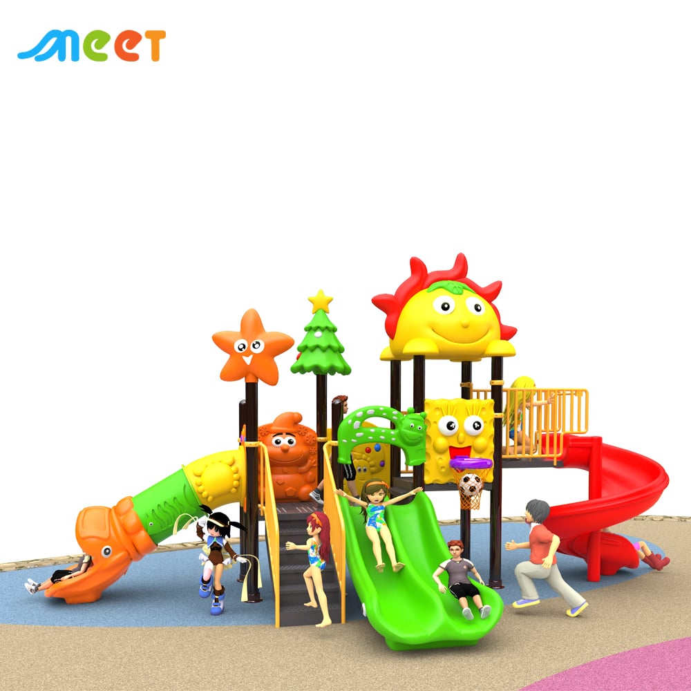 Dream Combination Slide Educational Play Area Kids Outdoor Amusement Park Playground Equipment Plastic Slide Set MT-BRD012