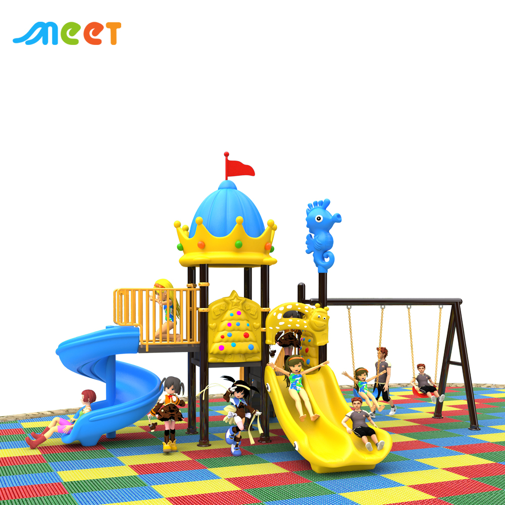 Amusement Park Children Popular Adventure Playground Equipment Play Area Park Plastic Slides Equipment Playground Kid Outdoor Including Steel Plastic Slides Swing Set  MT-BRD014