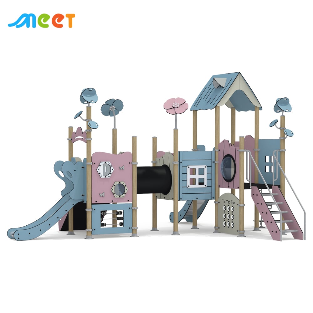 Outdoor Playground Slide Kids HPL Board Plastic Toy for Schools & Parks Amusement Equipment for Children Resorts MT-HPL2505