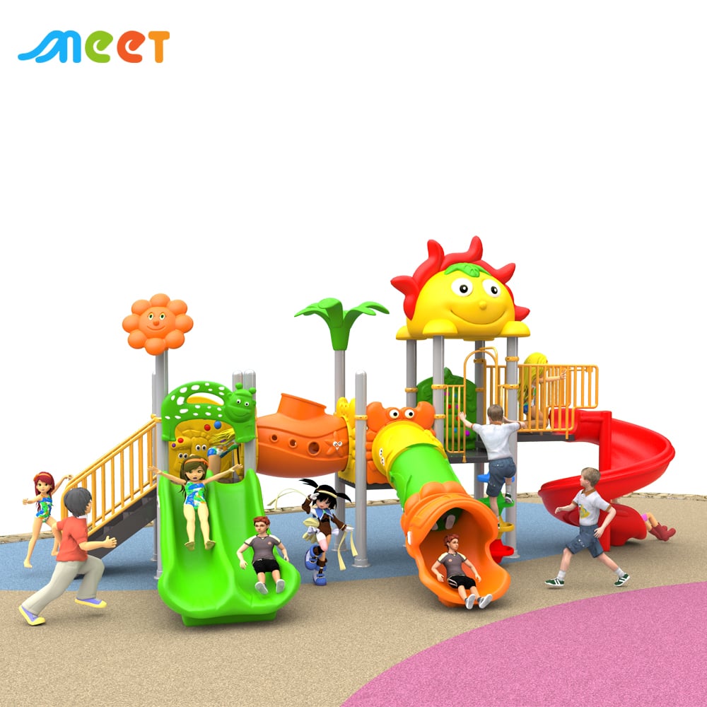 Large Outdoor Amusement Equipment Kids Metal Plastic Slides Playhouse Backyard Slides Kids Park Amusement  MT-BRD010