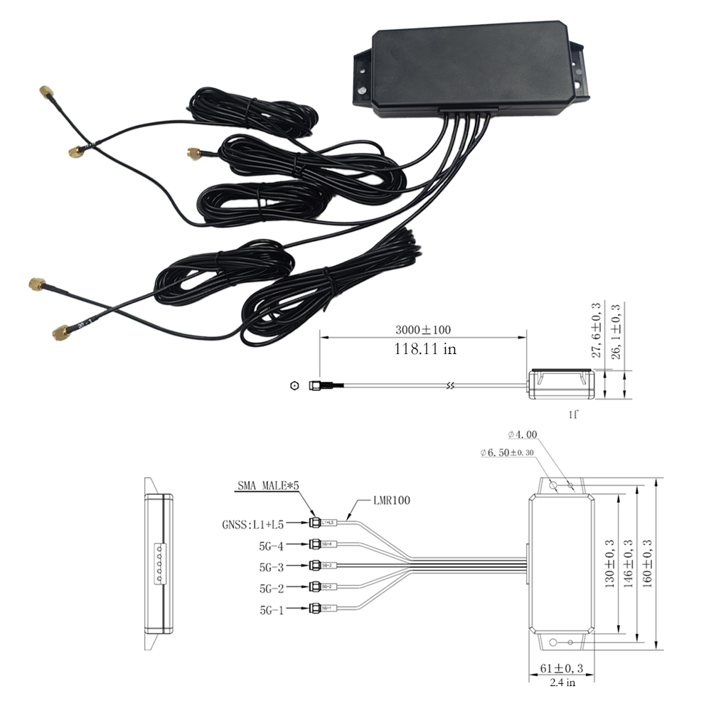 Outdoor Waterproof Marine RV Car 5 in 1 Vehicle Combo Antenna details