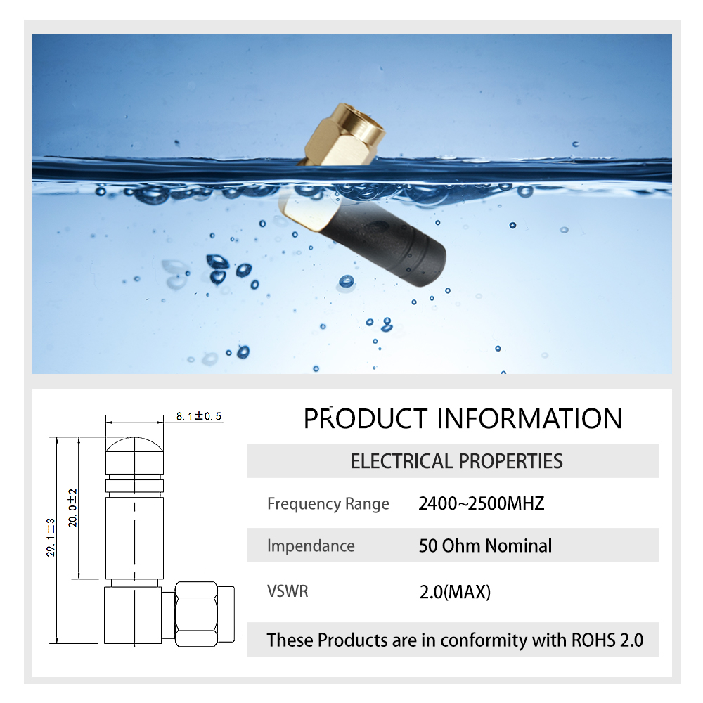 3dbi 2.4ghz Straight SMA-Male RF Wifi Whip Antenna factory