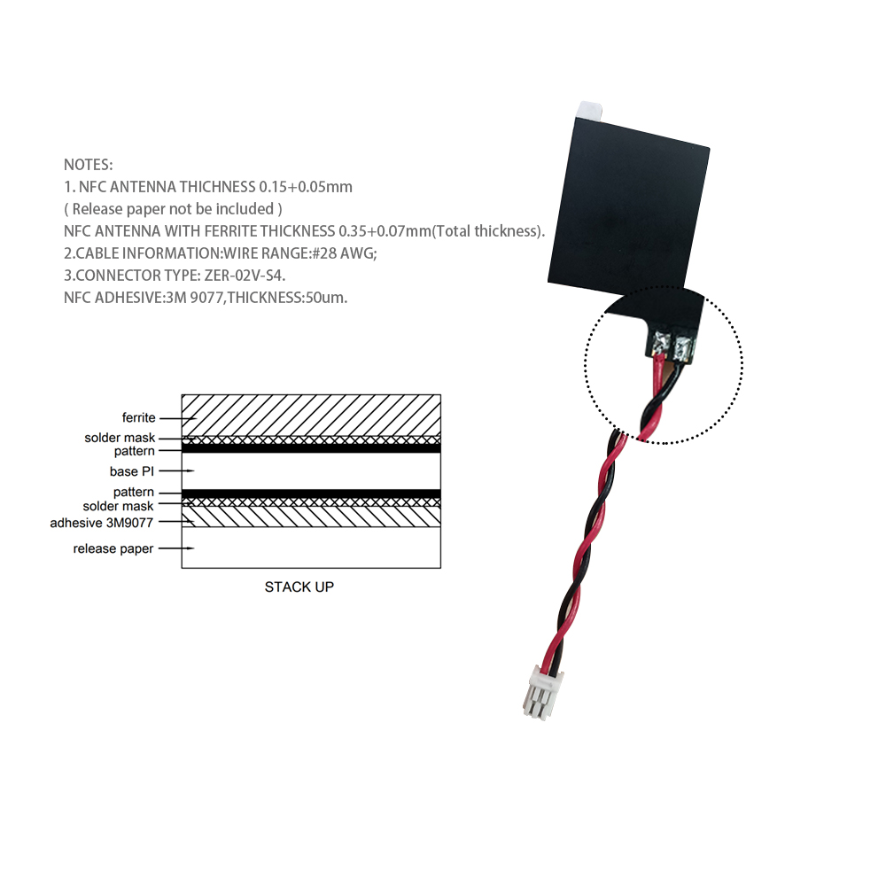 13.56Mhz Antenna RFID copper Coil fpc ferrite adhesive Internal NFC antenna
