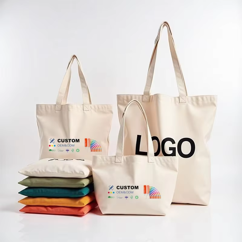 Eco Friendly Large Open Tote Bag Canvas Handbags Beach Shopping Bag Durable Tote Bag
