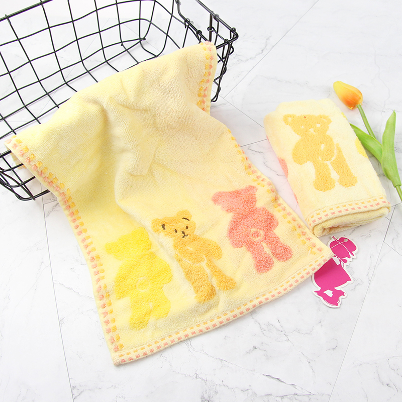 Cotton jacquard face towel for kids