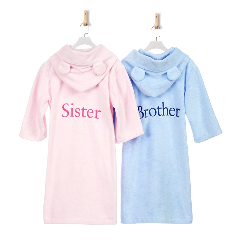 Cotton bathrobe embroidered name