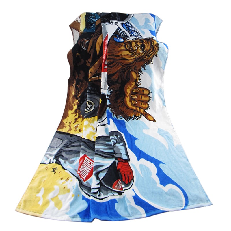 custom reactive printed cotton beach towel