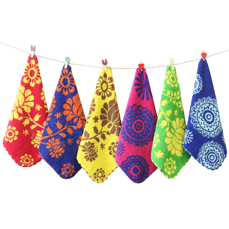 Retro style cotton terry Jacquard hand towel