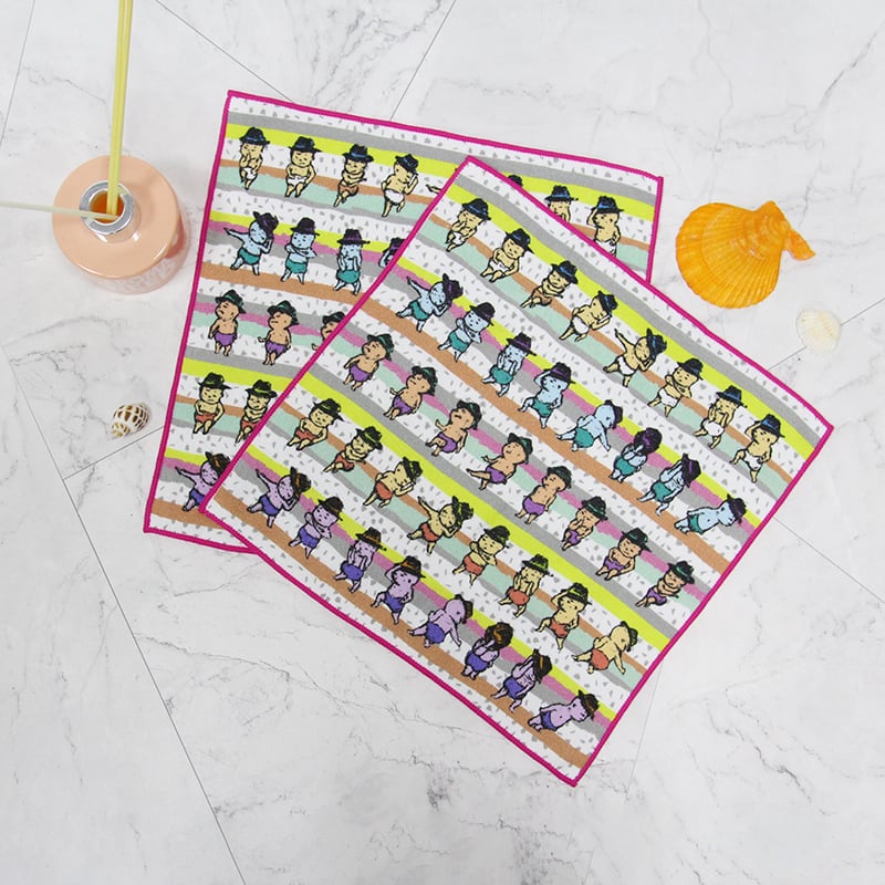 Custom cartoon cotton digital printed hand towel