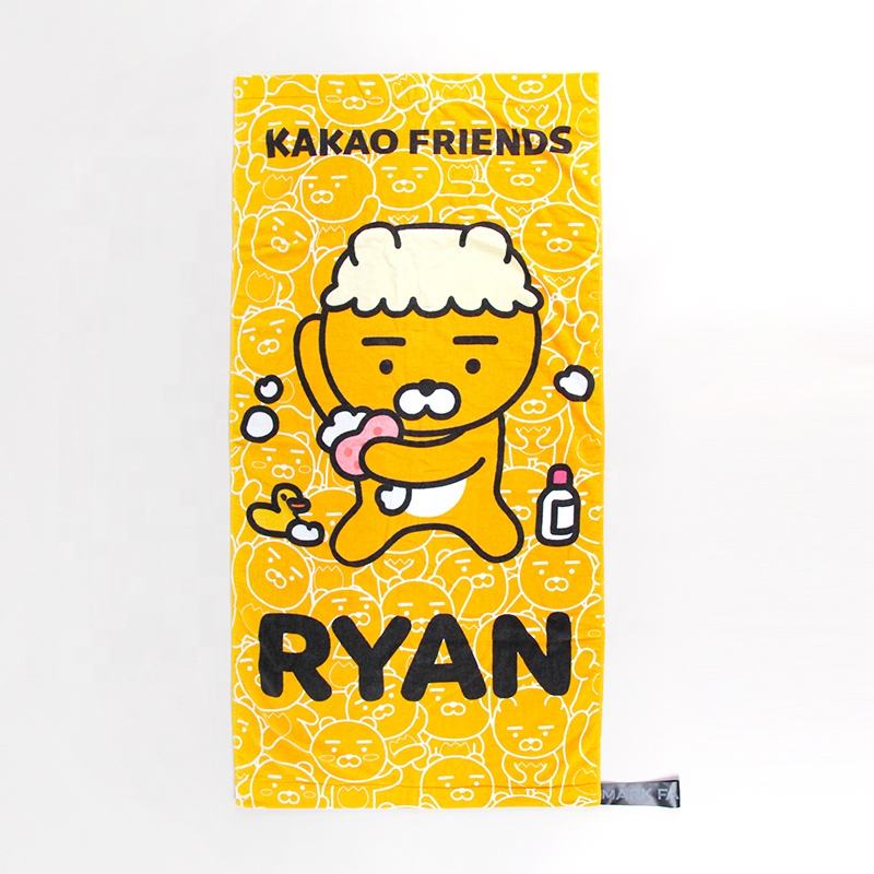 Custom reactive printed bath towel