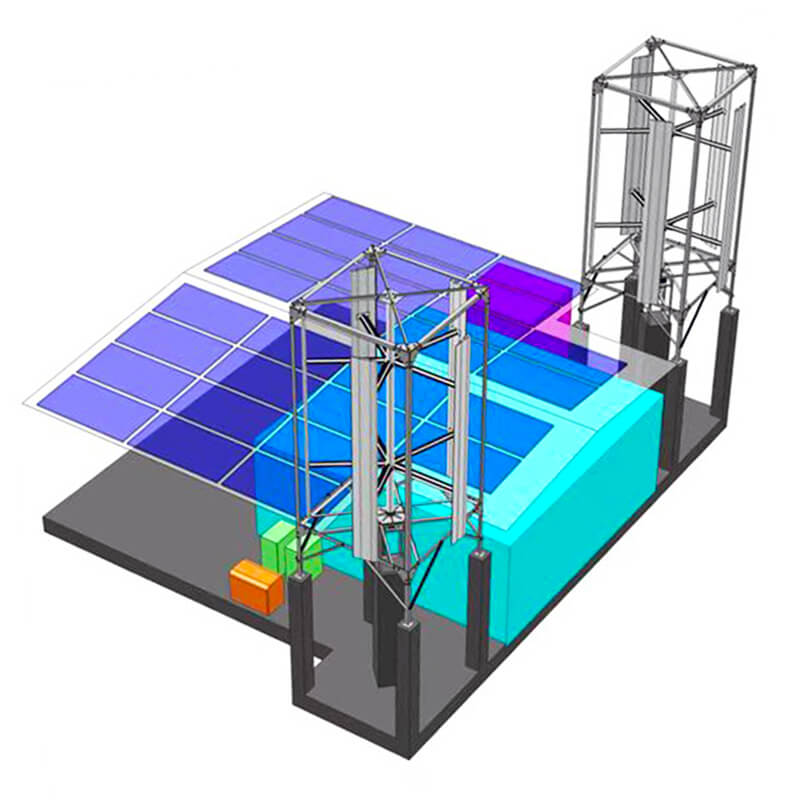 H-type 5kw Vertical Wind Turbine Roof Installation Site