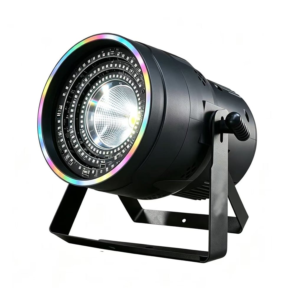 AOPU Abbagliante LED da 200 W COB Par Can RGBW con Ruota Colori DMX512, Faretti Zoom Spot con Luce Bianca e Calda per Illuminazione di Scena
