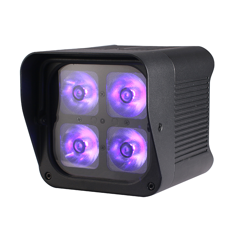 AOPU Outdoor Portable Battery Led 4pcs 20W Smart RGBWA Uv Led Uplights Wireless Ir Remote App up Lighting
