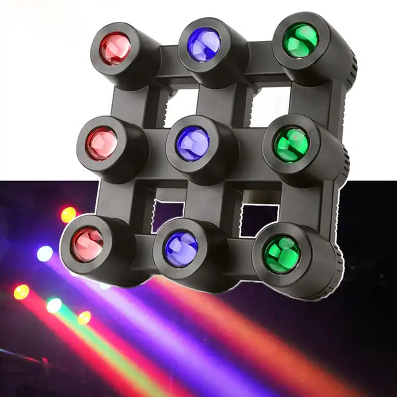 9×40-W-RGBW-4-in-1-LED-Wash-Mobil-Beleuchtung für DJs, 9-Augen-farbintensives Strahl-Blinder-DMX-LED-Matrix-Panel-Bühnenlicht