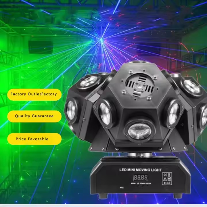 Laser Moving Head18pcs Creep Lamp Moving Head Laser Light Led Moving Head Light for Theme Park DJ Stage Disco