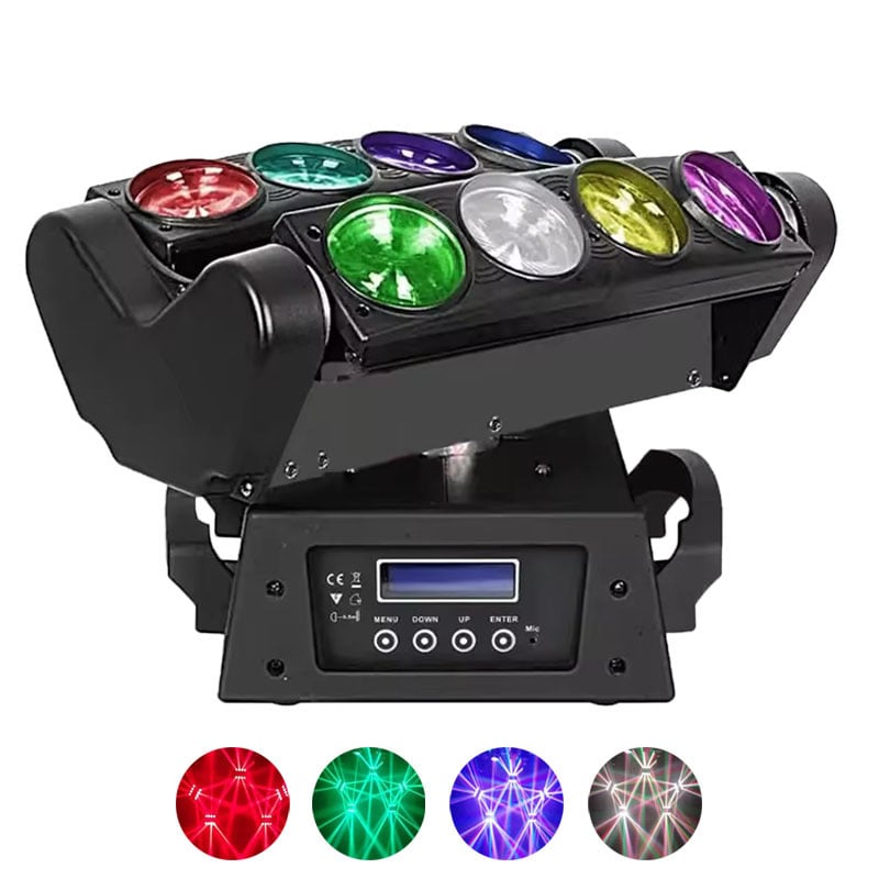 AOPU 8 Eyes RGBW 4in1 LED Moving Beam Spider Bühnenlicht für Disco DJ DMX Licht