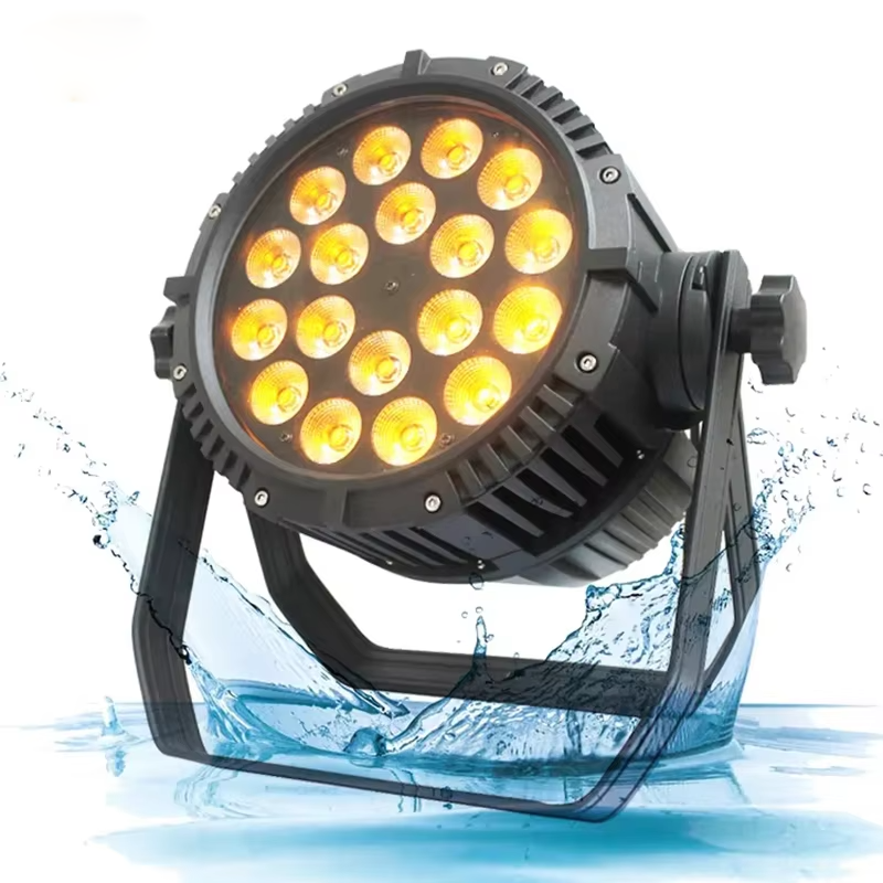 AOPU Super Bright 18x10W RGBWA UV ไฟพาร์ LED กันน้ำ IP65 สำหรับเวที ใช้ภายนอกได้