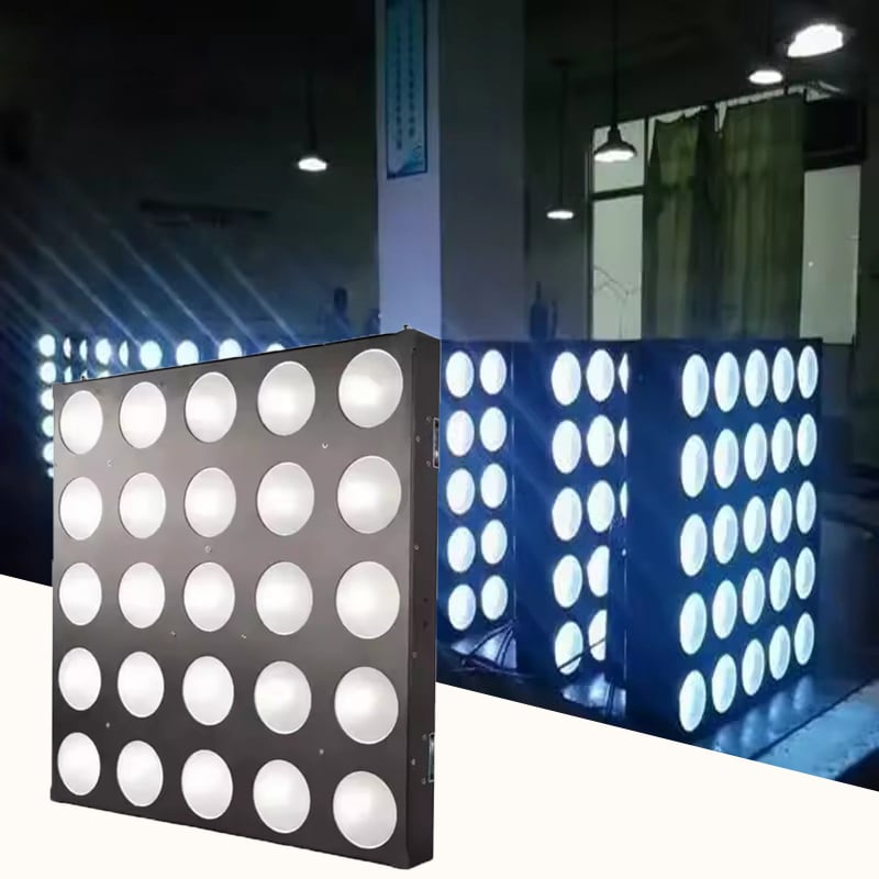 Professionelles 25×9-W-RGB-3-in-1-LED-Matrix-Blinder-Licht mit 5×5-Aufbau und Strahleffekt, DMX-Steuerung, Warmweiß, für Hotels