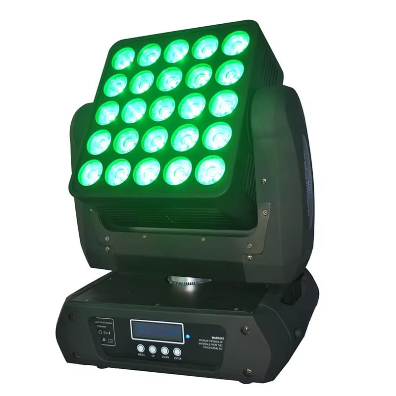 5 × 5 -paneeli, 25 × 10 W RGBW 4-in-1 -lavavalaisimet, LED-säde, liikkuva päävalaisin, matriisivalaisin yökerhoja ja konsertteja varten