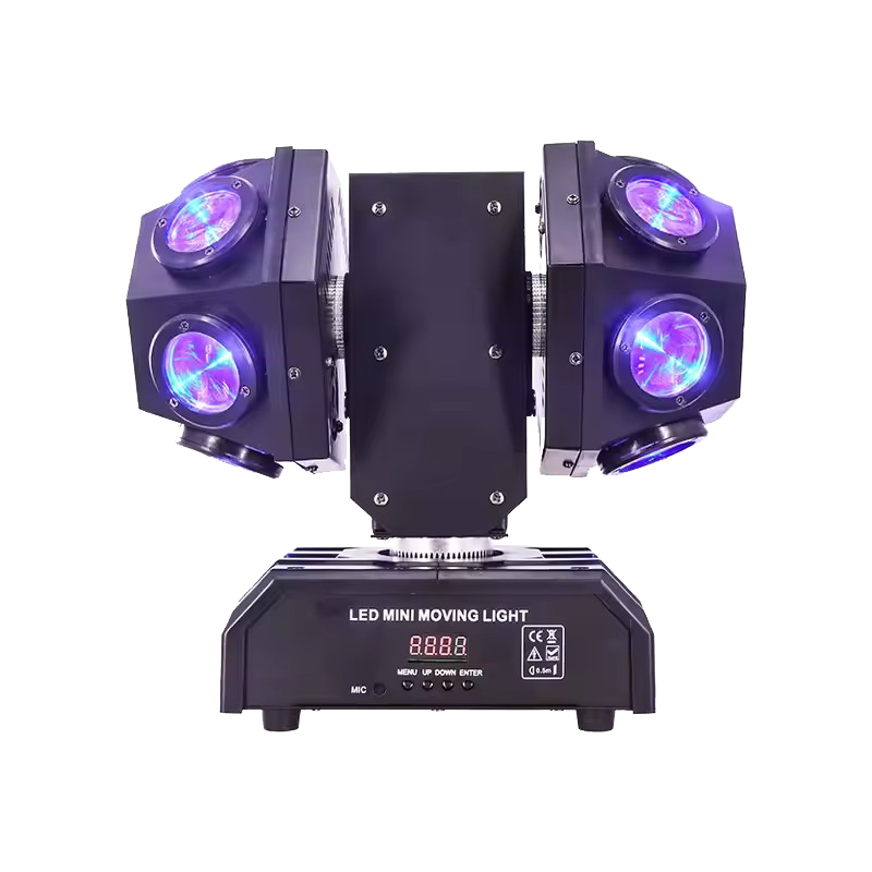 12-teilig 10W RGB Laser und Strahl Doppelarm-LED-Moving-Head-Laserlicht für DJ-Disko