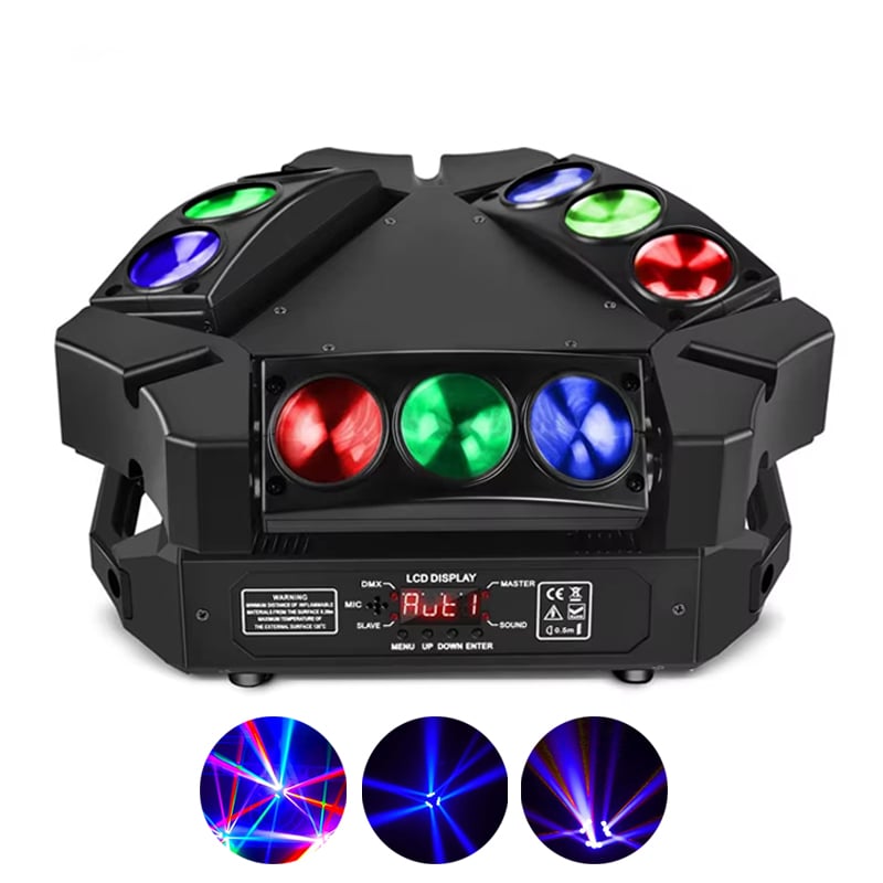 AOPU LED 9x10W Spider Light RGBW DMX512 LED Moving Head Scheinwerfer für DJ, Disco, Bar, KTV, Bühnenbeleuchtung
