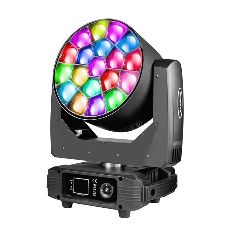 AOPU 19*15W 4In1 Bee Eye Beam Moving Head Light LED RGBW Bühnenbeleuchtung