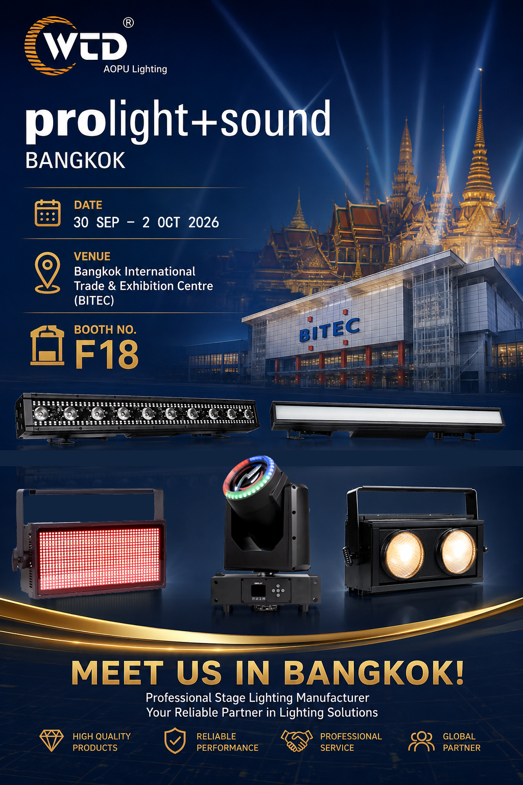 See You in Bangkok! AOPU Lighting Awaits You at Prolight + Sound 2026 – Booth F18