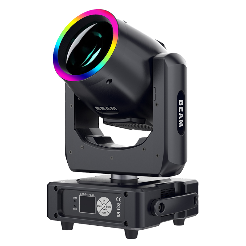 AOPU Neues Sharpy Bühnenpartylight Beam 7r 230 Beam Moving Head Leuchte mit RGB-Ring für Hochzeit, DJ, Disco, Club
