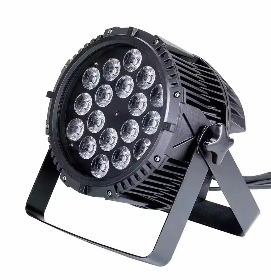 AOPU ไฟ LED Par 18 ดวง 10W กันน้ำ RGBW 4In1 แบบ IP65 ไฟเวที DMX สำหรับงานแต่งงาน ปาร์ตี้ และที่จอดรถ