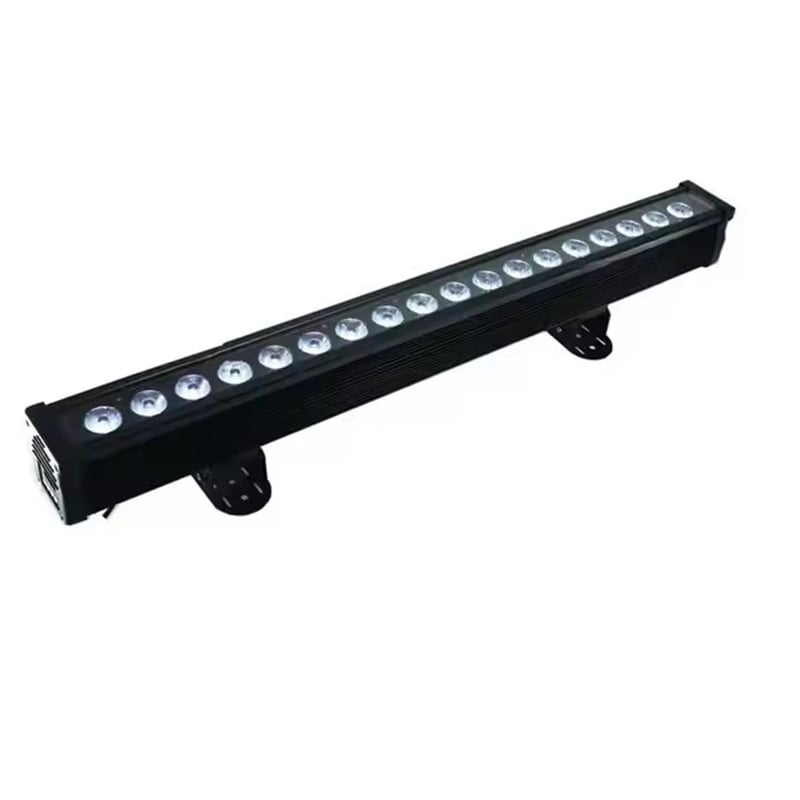 Barra LED IP65 con control DMX, 18 × 10 W, RGBW, 4 en 1, luz LED para lavado de paredes con control DMX de 6 secciones