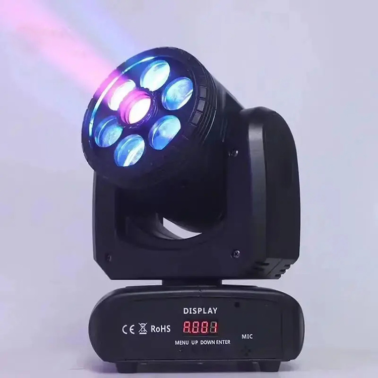 AOPU RGBW 6 Stück 10W Bienenaugen und 1 Stück 30W rotierender Gobot LED Moving Head Scheinwerfer