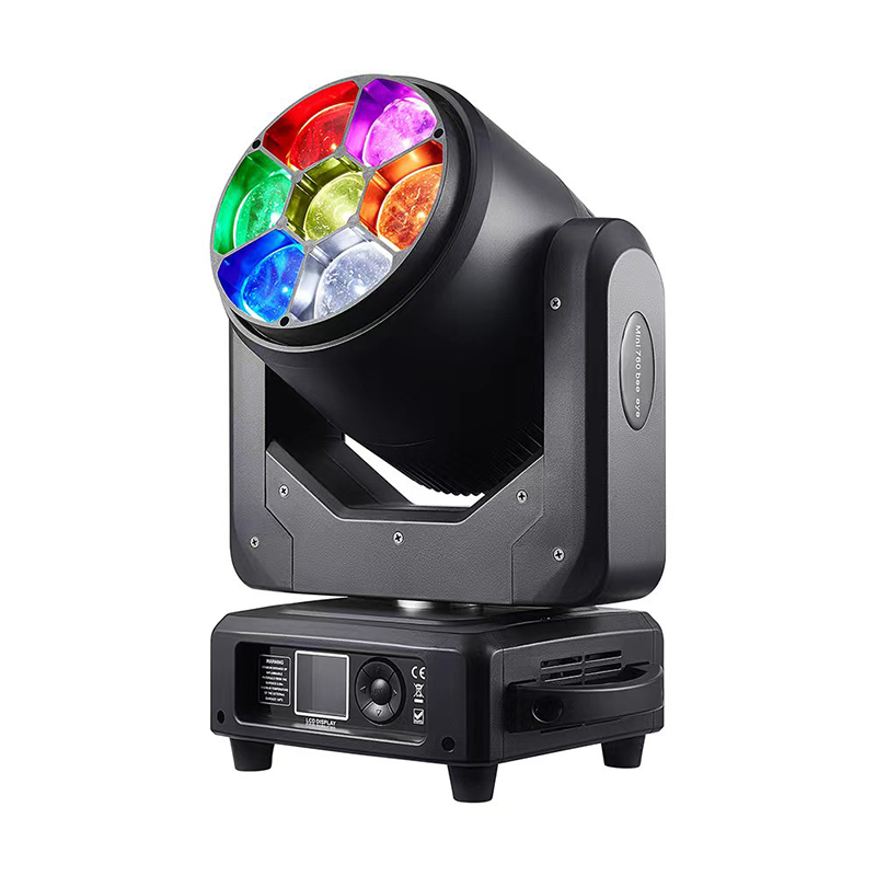 Projecteur mobile AOPU Mini « Bee Eyes » 7×60 W LED avec effet de lave-faisceau, de correction de température de couleur (CTO) et de zoom pour événements, mariages, concerts et fêtes