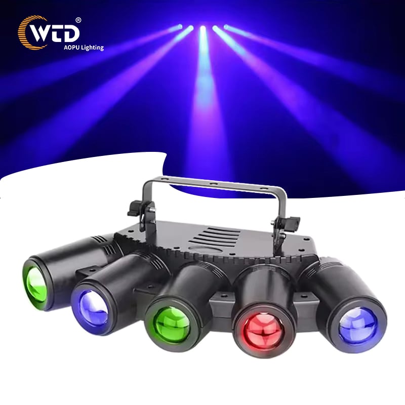 5X40W RGBW 4-in-1 LED-Fingerstrahl Bühnenleuchten Sharpy-Strahler-Serie 5 Kombinationen für DJ Aluminium-Lampenkörper